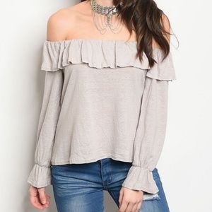 OFF THE SHOULDER JERSEY TOP
